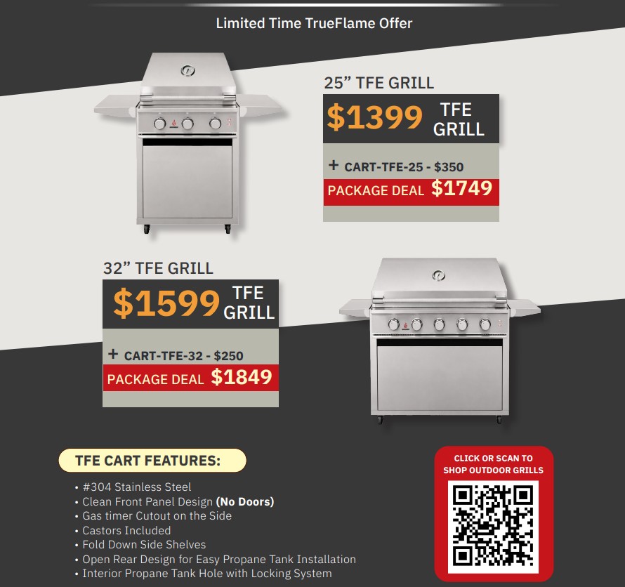 TrueFlame grill plus cart package deal flyer