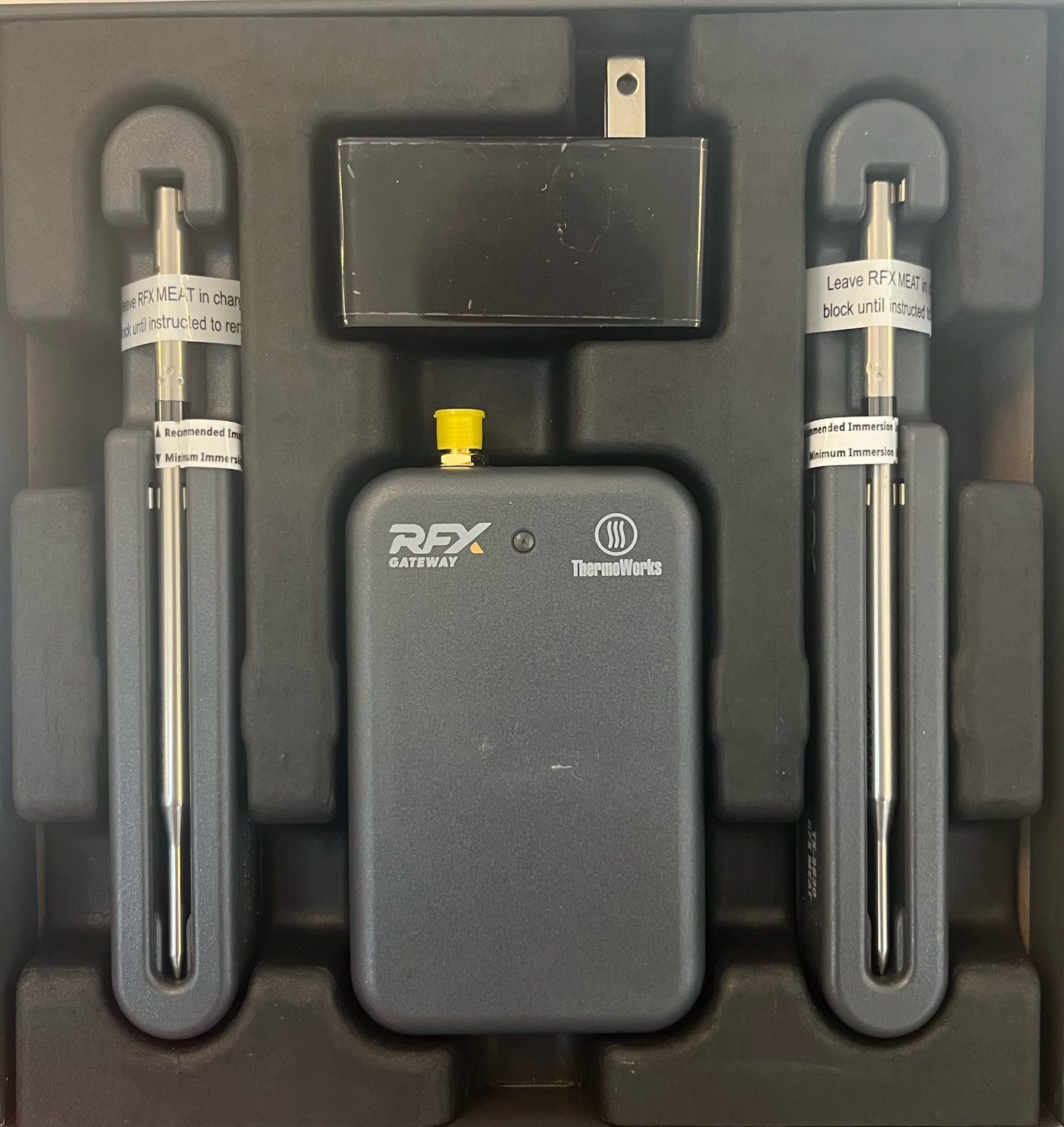 ThermoWorks RFX MEAT wireless probes and RFX GATEWAY in the open box